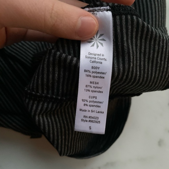 Athleta High Speed Black and Gray Stripe Tank - Picture 6 of 6